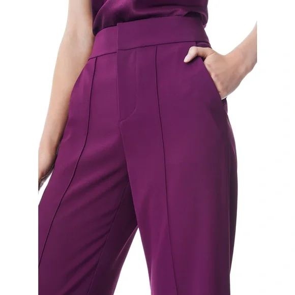 Alice + Olivia Dylan Purple Boysenberry High Waist Wide Leg Pant - Picture 6 of 15